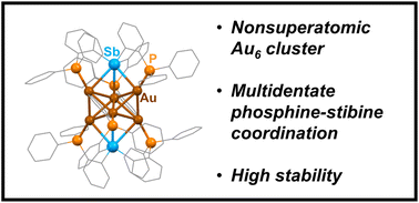 Graphical abstract: A first glance into mixed phosphine–stibine moieties as protecting ligands for gold clusters