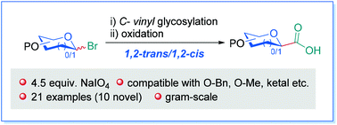Graphical abstract: Preparation of glycosyl carboxylic acids via stereoselective synthesis and oxidative cleavage of C-vinyl glycosides