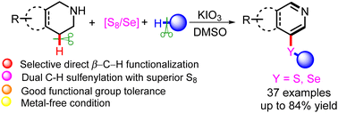 Graphical abstract: Selective oxidative β-C–H bond sulfenylation of tetrahydroisoquinolines with elemental sulfur
