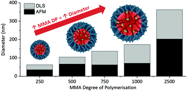 Graphical abstract: Crosslinked p(MMA) particles by RAFT emulsion polymerisation: tuning size and stability