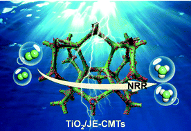 Graphical abstract: Ambient electrochemical N2-to-NH3 conversion catalyzed by TiO2 decorated juncus effusus-derived carbon microtubes