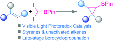 Graphical abstract: Visible-light photoredox catalysis-enabled borocyclopropanation of alkenes