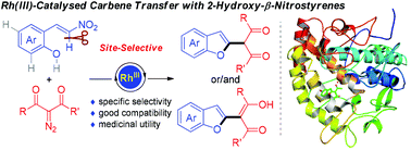 Graphical abstract: Site-selective rhodium carbene transfer of 2 hydroxy-β-nitrostyrenes with diazo compounds En route to 2-alkylated benzofurans