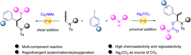 Graphical abstract: Palladium-catalyzed regiodivergent arylamination/aryloxygenation of allenamide