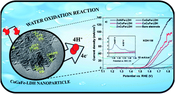 Graphical abstract: Influence of Co2+, Cu2+, Ni2+, Zn2+, and Ga3+ on the iron-based trimetallic layered double hydroxides for water oxidation