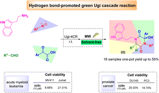 Graphical abstract: An intramolecular hydrogen bond-promoted “green” Ugi cascade reaction for the synthesis of 2,5-diketopiperazines with anticancer activity