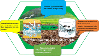 Graphical abstract: Adsorptive removal of antibiotic pollutants from wastewater using biomass/biochar-based adsorbents