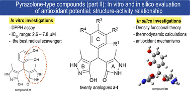 Graphical abstract: Pyrazolone-type compounds (part II): in vitro and in silico evaluation of antioxidant potential; structure–activity relationship