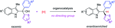 Graphical abstract: Organocatalytic discrimination of non-directing aryl and heteroaryl groups: enantioselective synthesis of bioactive indole-containing triarylmethanes