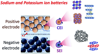 Graphical abstract: Active material and interphase structures governing performance in sodium and potassium ion batteries