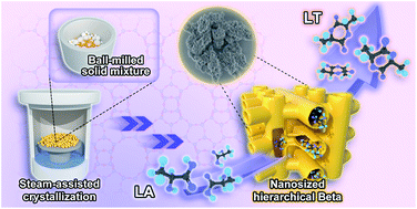Graphical abstract: Steam-assisted crystallization of highly dispersed nanosized hierarchical zeolites from solid raw materials and their catalytic performance in lactide production