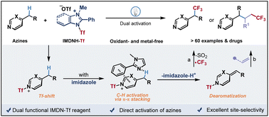 Graphical abstract: A photoinduced transient activating strategy for late-stage chemoselective C(sp3)–H trifluoromethylation of azines