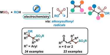 Graphical abstract: Alkoxysulfonyl radical species: acquisition and transformation towards sulfonate esters through electrochemistry