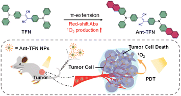 Graphical abstract: Acene enlargement for absorption red-shifting and photosensitization enhancement of photosensitizers with aggregation-induced emission