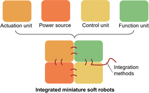 Graphical abstract: Multicomponent and multifunctional integrated miniature soft robots