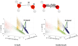 Graphical abstract: Machine learning enabled quantification of the hydrogen bonds inside the polyelectrolyte brush layer probed using all-atom molecular dynamics simulations