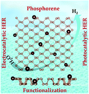 Graphical abstract: Chemically functionalized phosphorenes and their use in the water splitting reaction