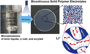 Graphical abstract: Solid polymer electrolytes of ionic liquids via a bicontinuous ion transport channel for lithium metal batteries