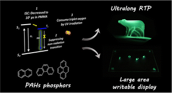 Graphical abstract: Ultralong room-temperature phosphorescence from polycyclic aromatic hydrocarbons by accelerating intersystem crossing within a rigid polymer network