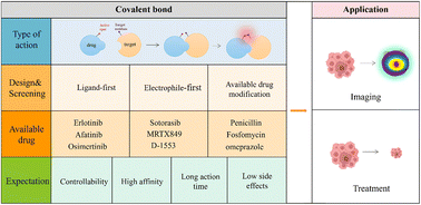 Graphical abstract: Covalent drugs based on small molecules and peptides for disease theranostics