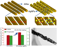 Graphical abstract: Silver nanoparticle-decorated AlN whiskers hybrids for enhancing the thermal conductivity of nanofibrillated cellulose composite films