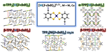 Graphical abstract: Cyano benzene functionalised Ni and Cu bisdithiolene complexes
