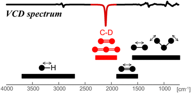 Graphical abstract: Vibrational circular dichroism spectroscopy in the C–D, X [[triple bond, length as m-dash]] Y, and X [[double bond, length as m-dash]] Y [[double bond, length as m-dash]] Z stretching region