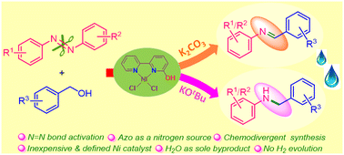 Graphical abstract: Chemodivergent coupling of azoarenes with benzyl alcohols via a borrowing hydrogen strategy using a well-defined nickel catalyst