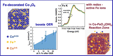 Graphical abstract: Role of Fe decoration on the oxygen evolving state of Co3O4 nanocatalysts
