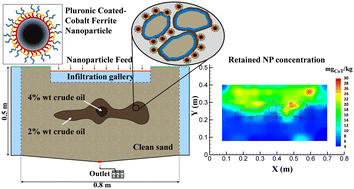 Graphical abstract: Targeted delivery of nanoparticles to a heterogeneous crude oil zone in an unsaturated porous medium