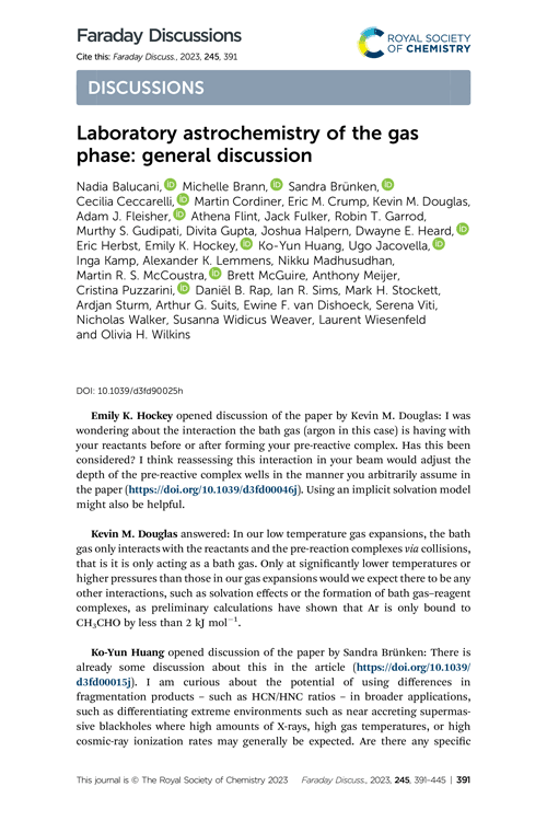 Laboratory astrochemistry of the gas phase: general discussion