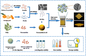 Graphical abstract: Incorporation of fucoxanthin into 3D printed Pickering emulsion gels stabilized by salmon by-product protein/pectin complexes