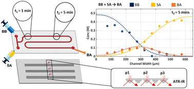 Graphical abstract: In situ spatiotemporal characterization and analysis of chemical reactions using an ATR-integrated microfluidic reactor