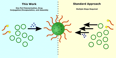 Graphical abstract: Drug catalyzed polymerization yields one pot nanomedicines