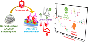 Graphical abstract: Detection of specific antibodies against SARS-CoV-2 spike protein via ultra-sensitive bio-functionalized carbonnitride-reduced graphene oxide electrochemical immunosensing platform in real samples