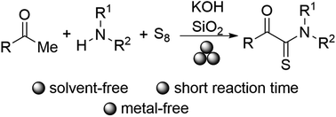 Graphical abstract: Synthesis of α-ketothioamides with elemental sulfur under solvent-free conditions in a mixer mill