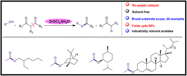 Graphical abstract: Zirconium oxychloride hydrate: an efficient and reusable catalyst for retro-Claisen condensation of alcohols with 1,3-diketones