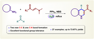 Graphical abstract: One-pot domino synthesis of five- and six-membered fused dihydropyridines promoted by PPh3–NBS in aqueous medium