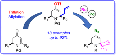 Graphical abstract: Accessing spiropiperidines from dihydropyridones through tandem triflation–allylation and ring-closing metathesis (RCM)