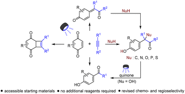 Graphical abstract: Catalytic vs. uncatalyzed [2 + 2] photocycloadditions of quinones with alkynes