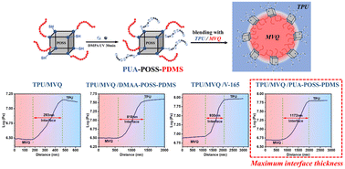 Graphical abstract: A stable amphiphilic hybrid nanoparticle compatibilizer constructed from polyhedral oligomeric silsesquioxane (POSS) for immiscible thermoplastic polyurethane/methyl vinyl silicone elastomer (TPU/MVQ) blends
