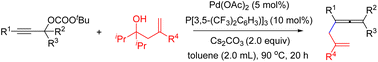 Graphical abstract: Palladium-catalyzed allylic allenylation of homoallyl alcohols with propargylic carbonates