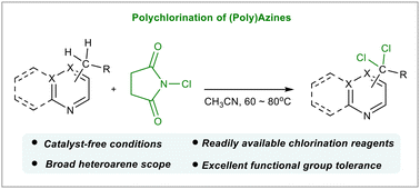 Graphical abstract: Direct benzylic polychlorination of (poly)azines with N-chlorosuccinimide