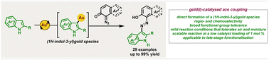 Graphical abstract: Gold catalysed regio- and chemoselective azo coupling of 1,2- and 1,4-diazoquinones with 1H-indoles