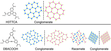 Graphical abstract: Influence of core size on self-assembled molecular networks composed of C3h-symmetric building blocks through hydrogen bonding interactions: structural features and chirality