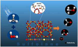 Graphical abstract: Impact of solvent sulfolane in enhancing methanol selectivity during methane partial oxidation on Fe-ZSM5 catalyst with H2O2 as an oxidant