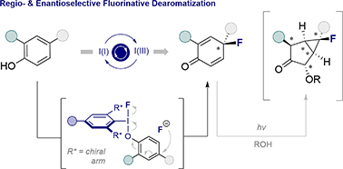 Graphical abstract: para-Selective dearomatization of phenols by I(i)/I(iii) catalysis-based fluorination