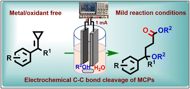 Graphical abstract: Electrochemical oxidative C–C bond cleavage of methylenecyclopropanes with alcohols