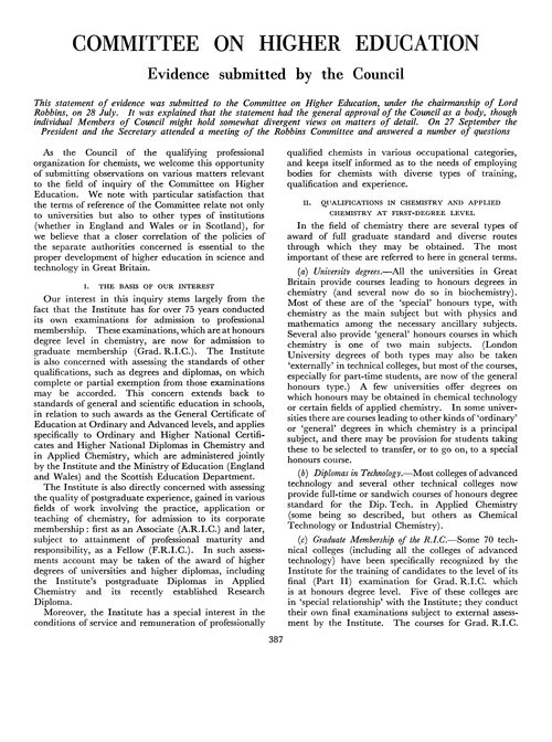 Journal of the Royal Institute of Chemistry. November 1961