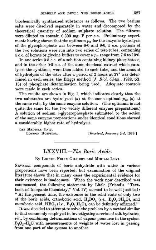 LXXVIII.—The boric acids